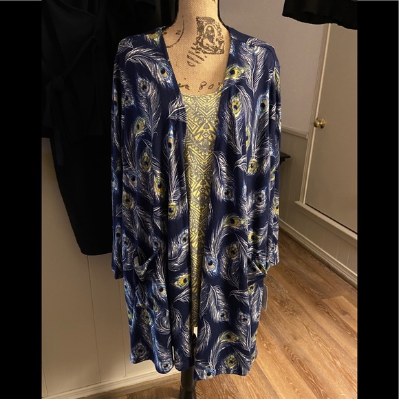 LuLaRoe Sweaters - NWT Lularoe Caroline Cardigan Peacock  Blue 2x